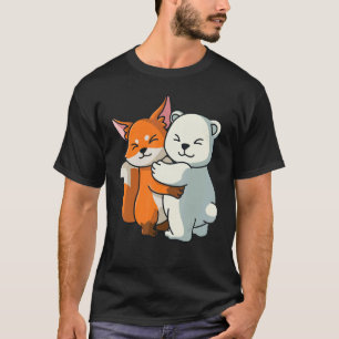Camiseta Fox Y El Oso Polar Abrazando A Una Chica De Animal