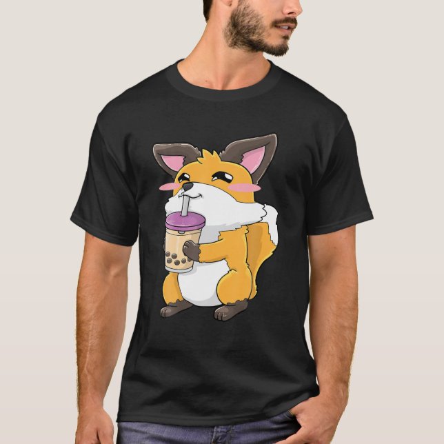 Camiseta Foxes Boba Bubble Tea Anime Kawaii Cute Gift (Anverso)