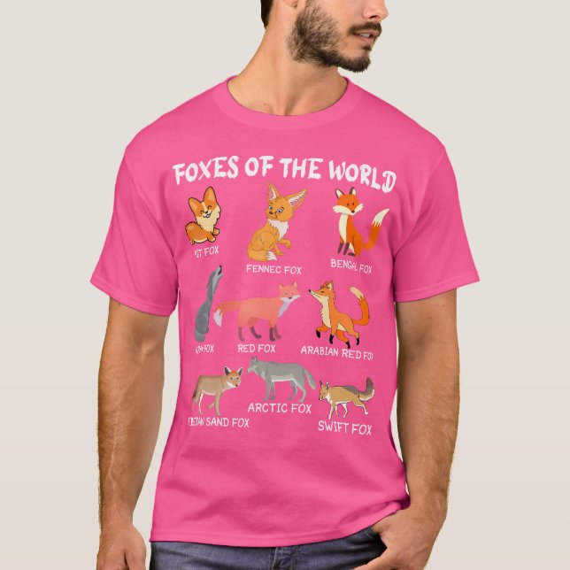 Camiseta Foxes Of The World Funny Fox Animals (Anverso)