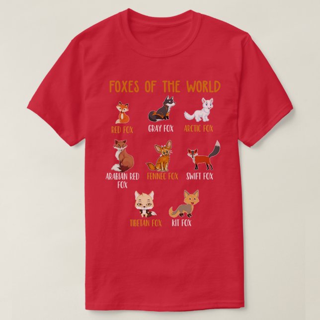 Camiseta Foxes Of The World Funny Fox Animals (Diseño del anverso)