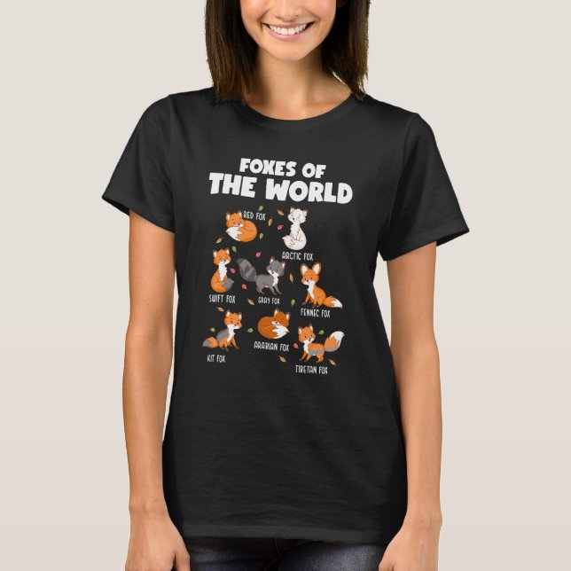 Camiseta Foxes Of The World Funny Fox Animals (Anverso)