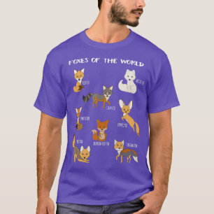 Camiseta Foxes Of The World Funny Fox Animals Educational T