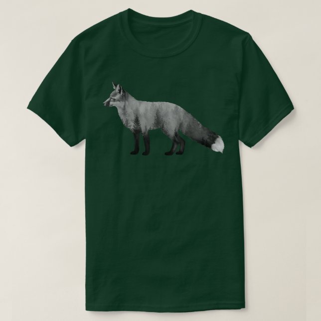 Camiseta Foxsilhouette zorros de doble exposición (Diseño del anverso)