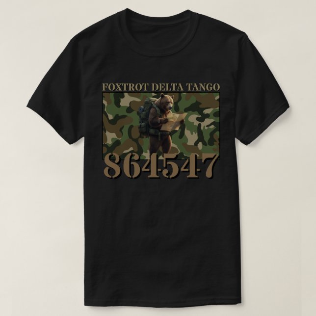 Camiseta Foxtrot Delta Tango Camo Oso (Diseño del anverso)