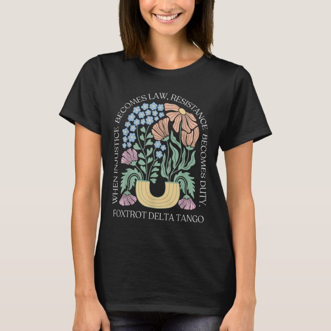 Camiseta Foxtrots Delta Tangos Funny Flower Boho (Anverso)