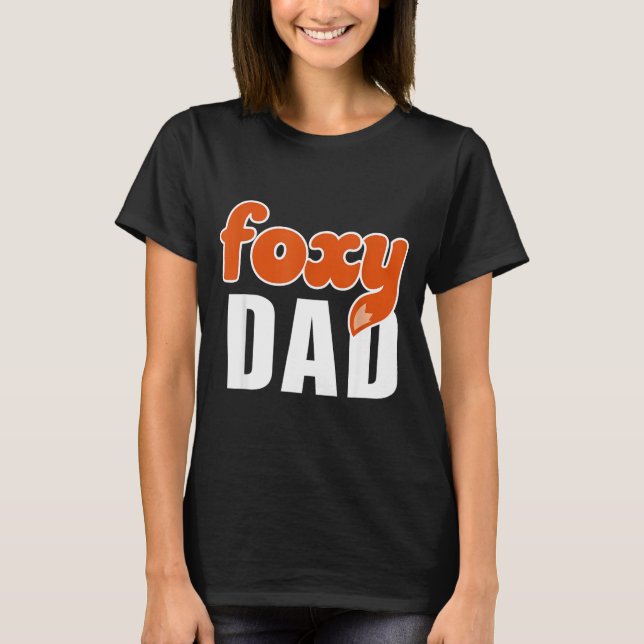 Camiseta Foxy Dad Shirt Funny Father Gift Cute Fox Cartoon  (Anverso)