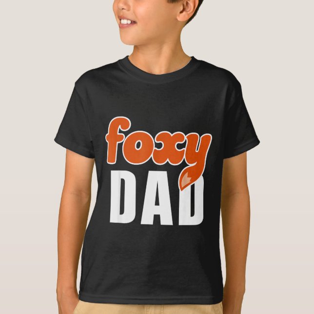 Camiseta Foxy Dad Shirt Funny Father Gift Cute Fox Cartoon  (Anverso)