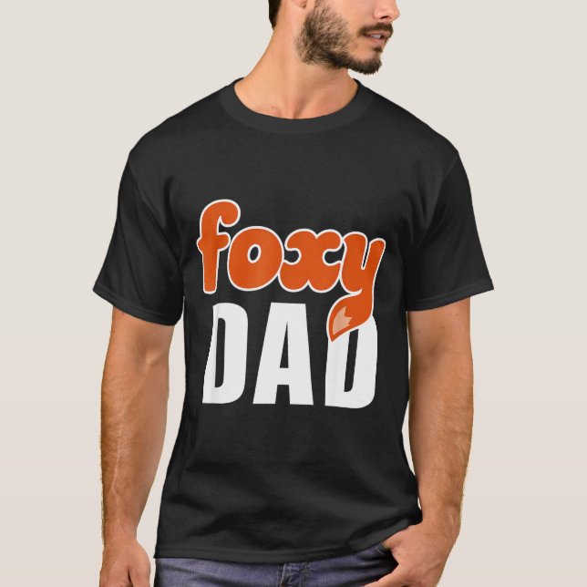 Camiseta Foxy Dad Shirt Funny Father Gift Cute Fox Cartoon  (Anverso)