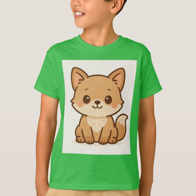 Camiseta Foxy Fun _Cute Fox Kids Tee (Anverso)