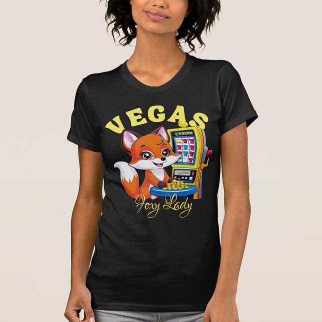 Camiseta Foxy Lady Juega A La Máquina De Cajas De Casino En (Anverso)