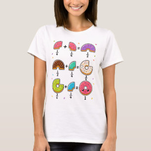 Camiseta Fracciones de Donut Humor de Aprendizaje de Matemá