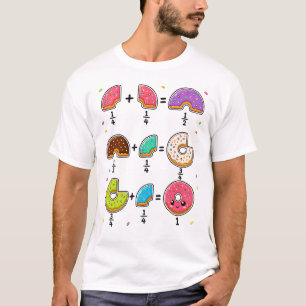 Camiseta Fracciones de Donut Humor de Aprendizaje de Matemá