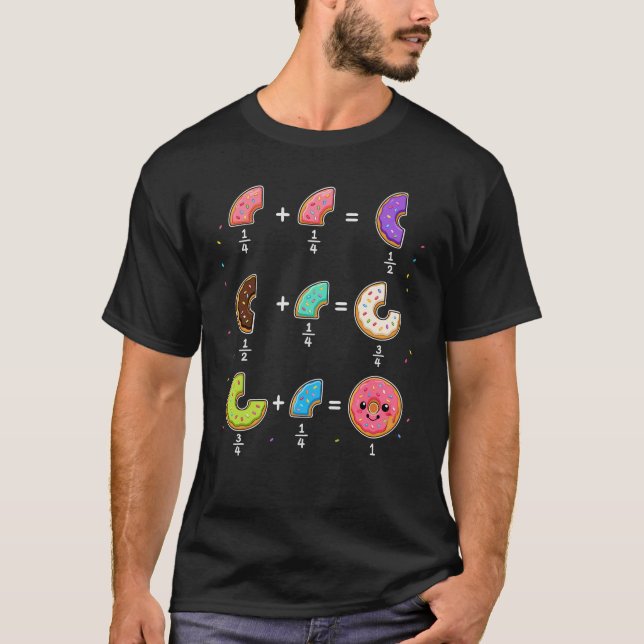 Camiseta Fracciones de Donut Humor de Aprendizaje de Matemá (Anverso)