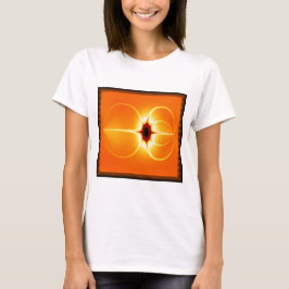 Camiseta Fractal Amarillo Con Fondo Naranja
