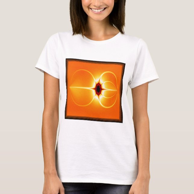 Camiseta Fractal Amarillo Con Fondo Naranja (Anverso)