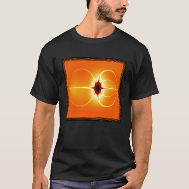 Camiseta Fractal Amarillo Con Fondo Naranja (Anverso)