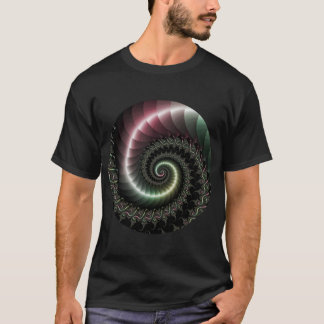 Camiseta fractal de espiral metálica