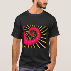 Camiseta - Fractal en Espiral Rosa y Amarillo Neón