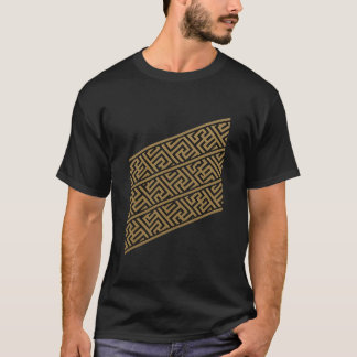 Camiseta Fractal Layers of Life – Gold Geometric Diagonal