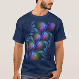 Camiseta Fractal verde rosa azul luminoso colorido abstract
