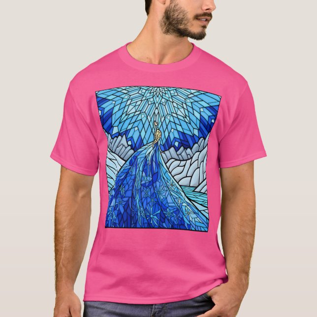 Camiseta Fractales Congelados En La Ventana De Vidrio Manch (Anverso)