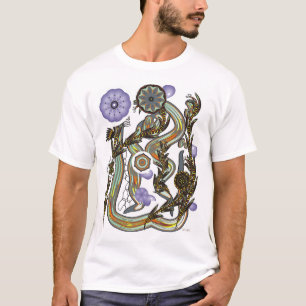 Camiseta Fractoids y frondas de la flor