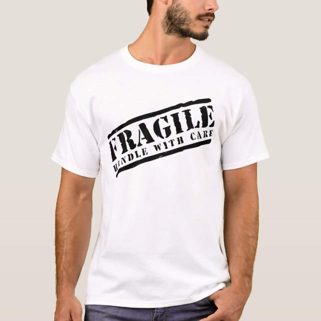 Camiseta Frágil dirija con diseño del cuidado (Anverso)