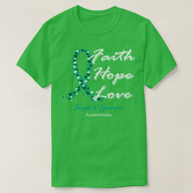 Camiseta Frágil Síndrome X Conciencia Fe Esperanza Amor En (Diseño del anverso)