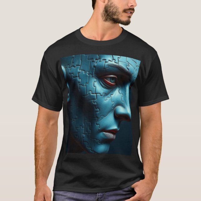 Camiseta Fragmented Mind: Jigsaw Puzzle Head (Anverso)
