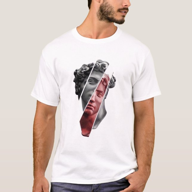 Camiseta Fragmented Portrait Tee – Modern Abstract Aestheti (Anverso)