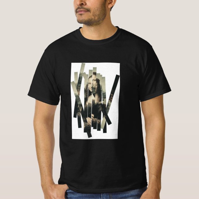 Camiseta Fragmented Portrait Tee – Modern Abstract Aestheti (Anverso)