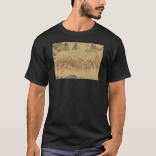 Camiseta fragmento de rollo de tributo de Qiu Ying