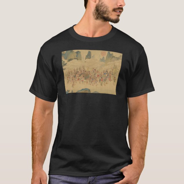 Camiseta fragmento de rollo de tributo de Qiu Ying (Anverso)