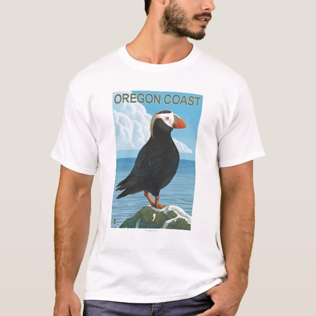 Camiseta Frailecillo copetudo de la costa de Oregon (Anverso)