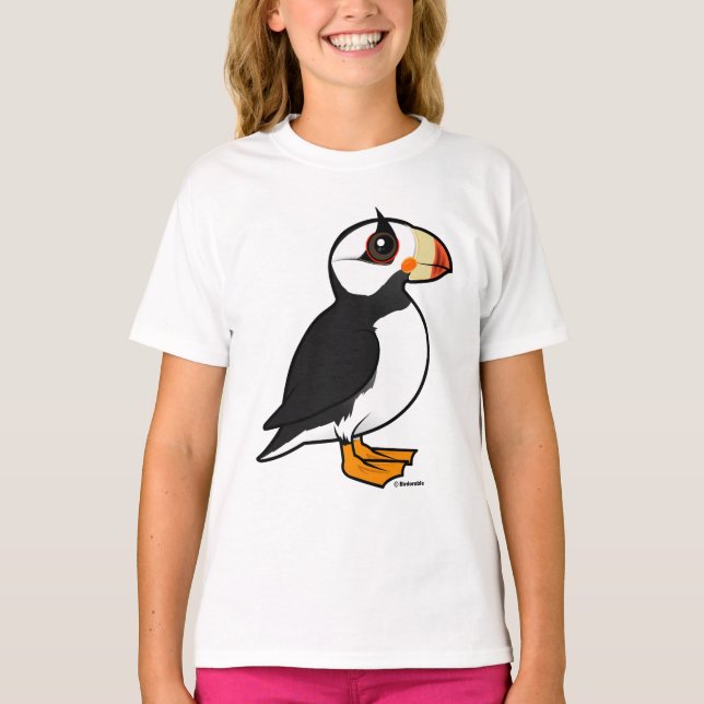 Camiseta Frailecillo de cuernos de Birdorable (Anverso)