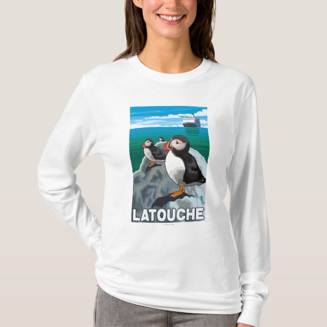 Camiseta Frailecillos y barco de cruceros - Latouche, (Anverso)