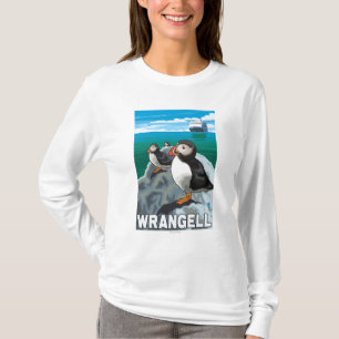 Camiseta Frailecillos y barco de cruceros - Wrangell,