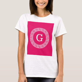 Camiseta Frambuesa con el monograma inicial de la llave gri