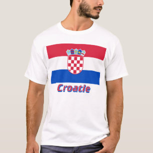 Camiseta Français de Drapeau Croatie avec le nom en