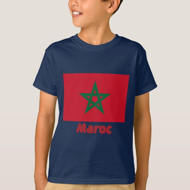 Camiseta Français de Drapeau Maroc avec le nom en (Anverso)