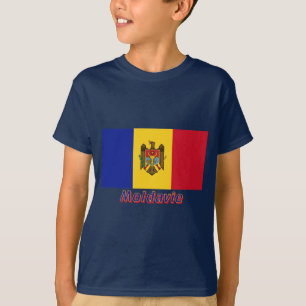 Camiseta Français de Drapeau Moldavie avec le nom en