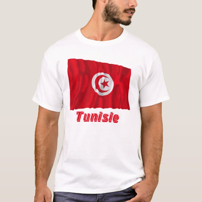 Camiseta Français de Drapeau Tunisie avec le nom en (Anverso)