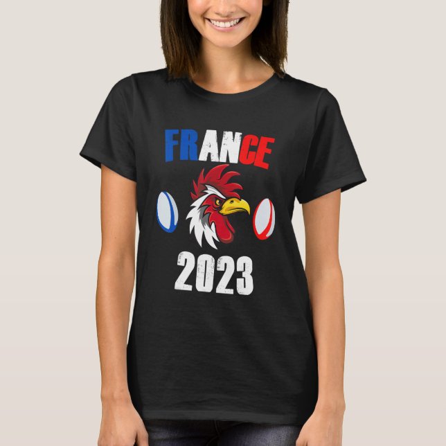 Camiseta France 2023 Rugby Supporter World  Humor Cockerel (Anverso)