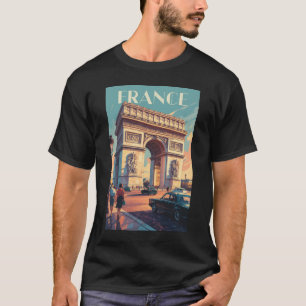 Camiseta France Arc de Triomphe Viaje de cosecha