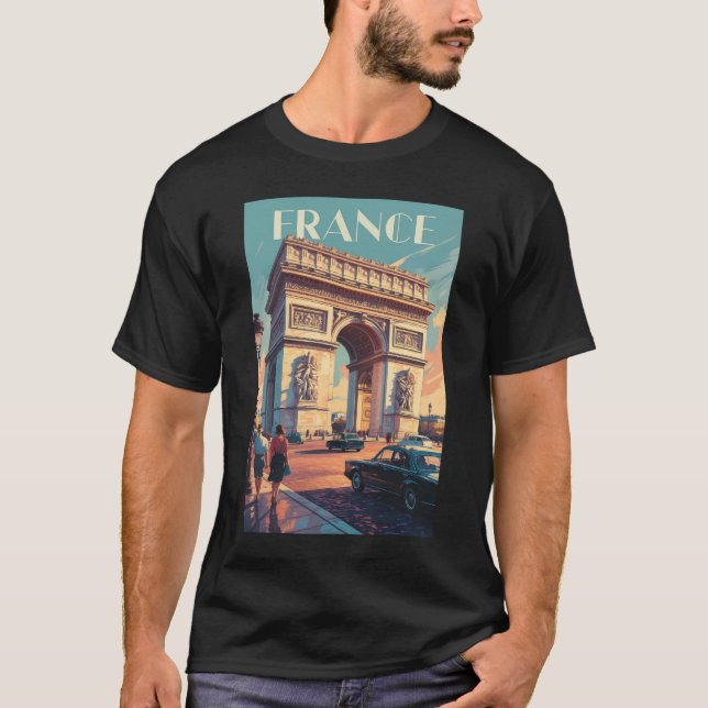 Camiseta France Arc de Triomphe Viaje de cosecha (Anverso)