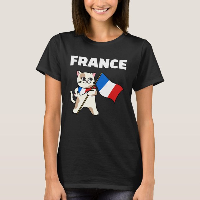 Camiseta France Flag Cat French Colors Kitten (Anverso)