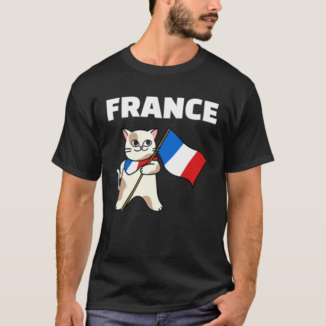 Camiseta France Flag Cat French Colors Kitten (Anverso)