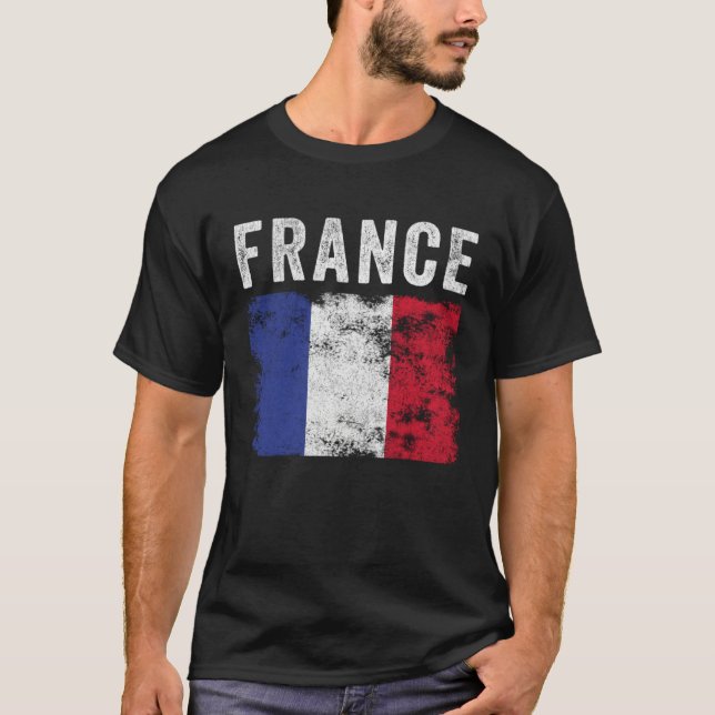 Camiseta France Flag Distressed  Men Women Kids  French Fla (Anverso)