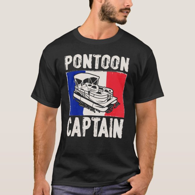Camiseta France Flag Patriotic Boat Captain French Pontoon  (Anverso)