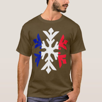 Camiseta France Flag Winter Snowflake Design